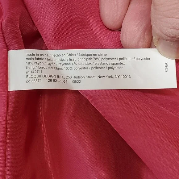 ELOQUII Colorblock Blazer Jacket Pink Brown Two Tone Oversized Womens Size 26